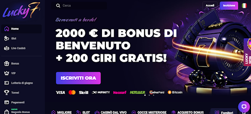 Lucky7even è un casinò online senza licenza AAMS